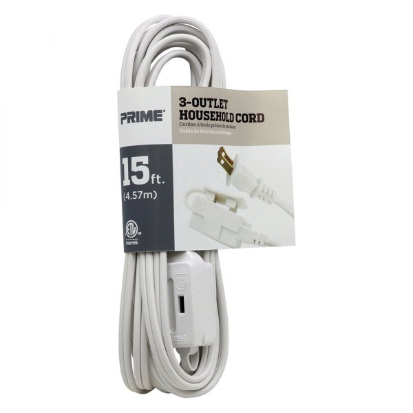 16/2 EXTENSION CORD TAP WHT 15'