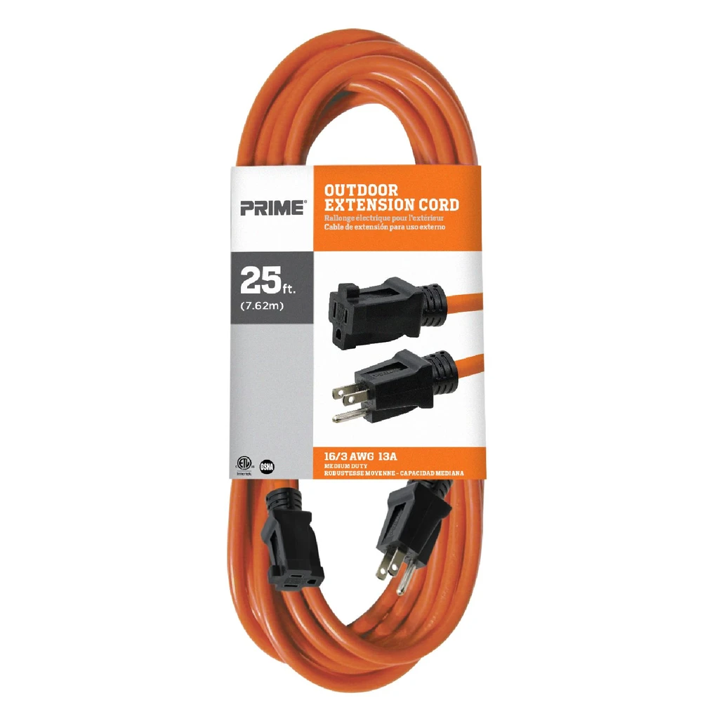 16/3 EXTENSION CORD ORANGE 25'