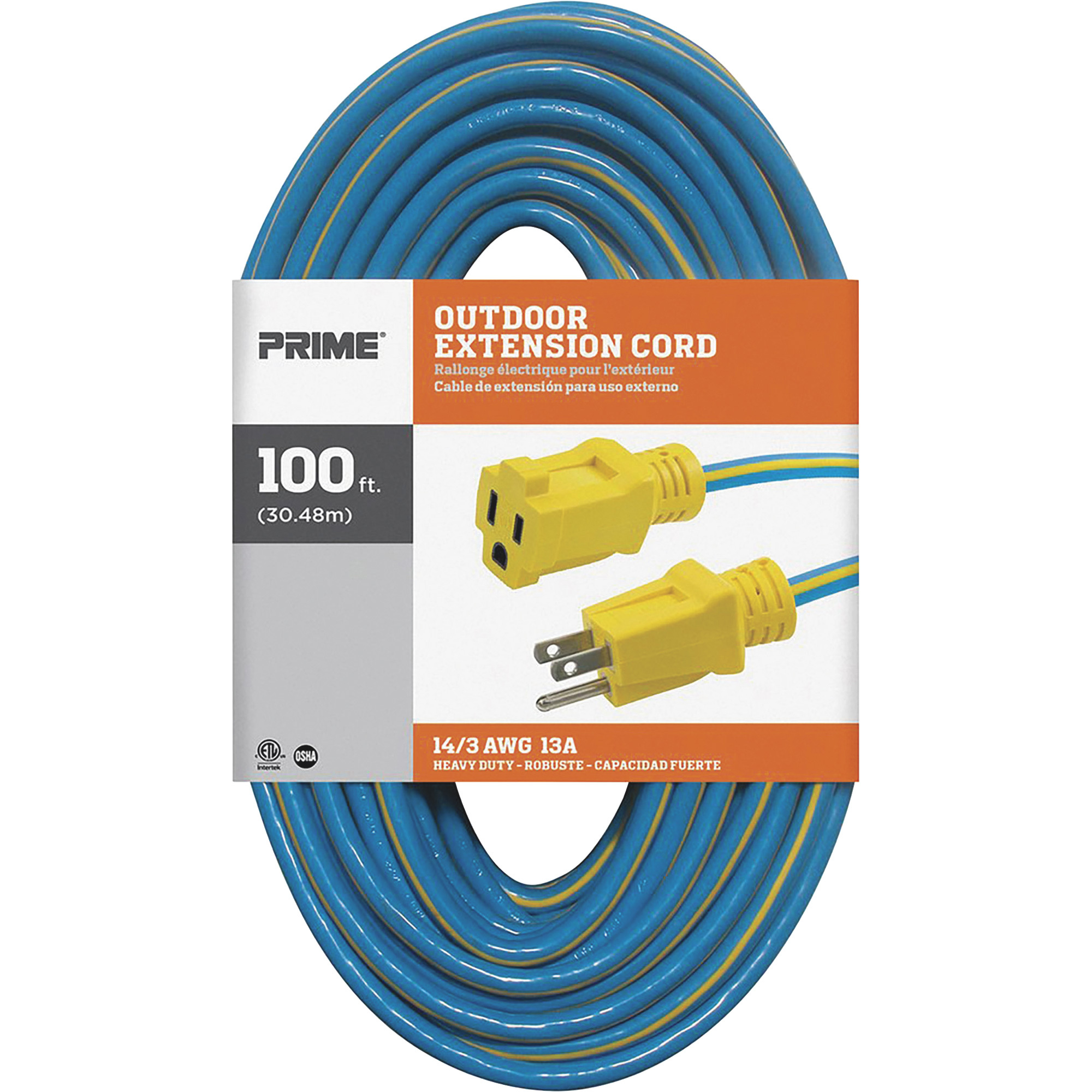 14/3 EXTENSION CORD BLUE 100'
