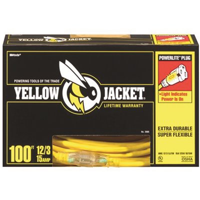 12/3 YL JACK EXTENSION CORD 100'