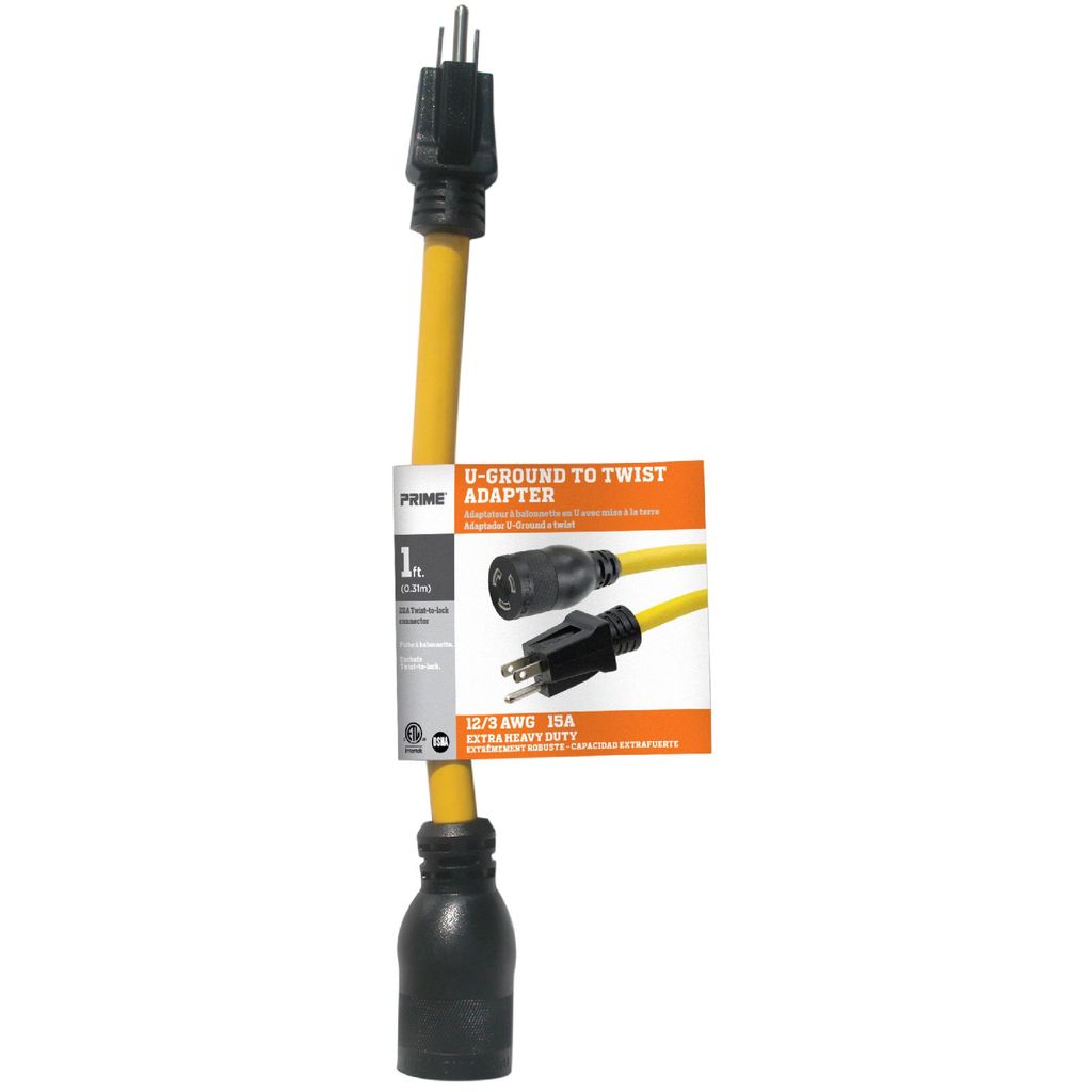 12/3 MALE 20AMP CORD ADAPTER 1'