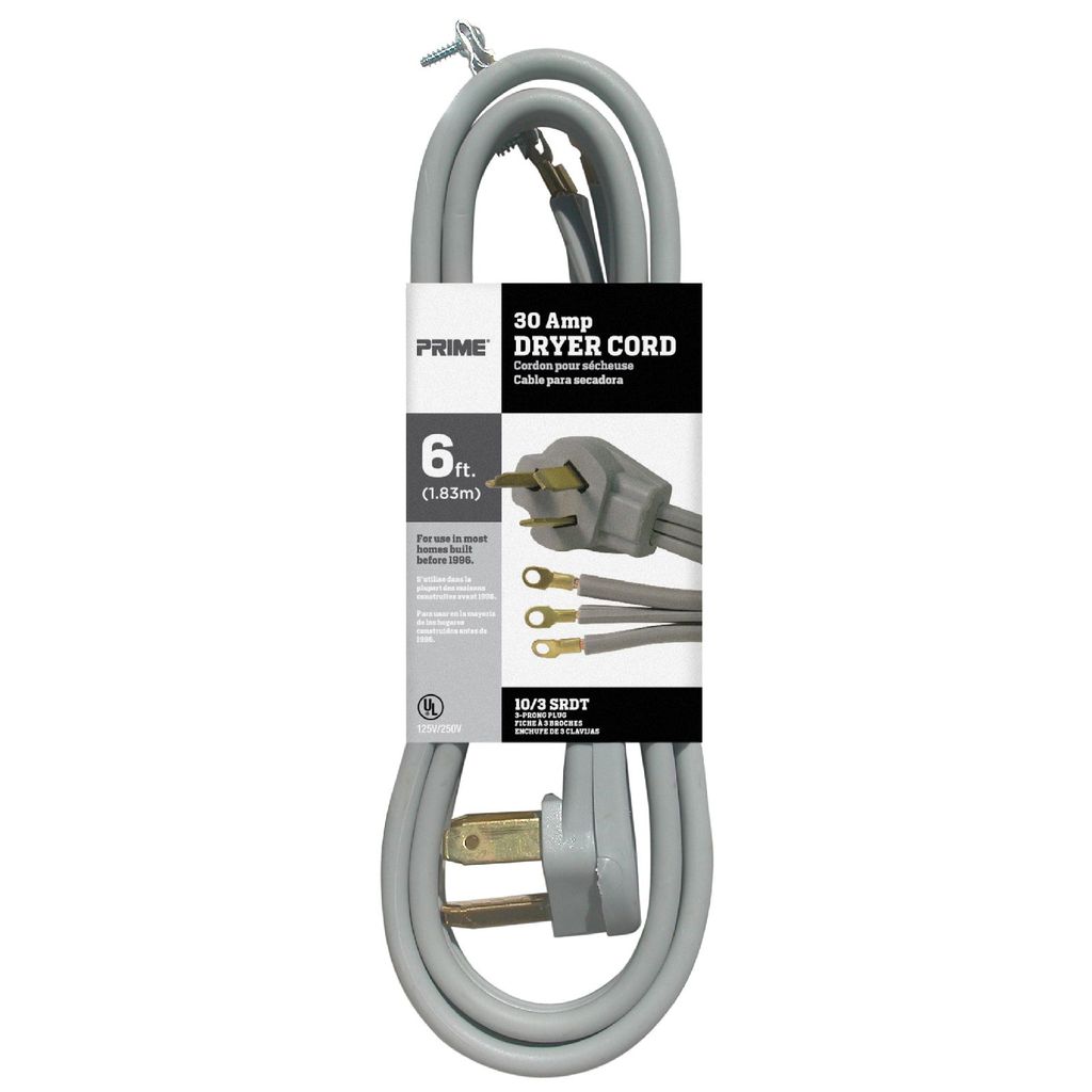 10/3 DRYER CORD 30A/250V GREY 6'