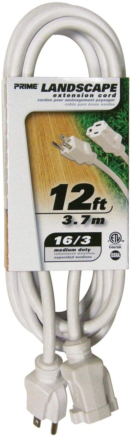 16/3 SJTW LANDSCAPE CORD WHT 12'