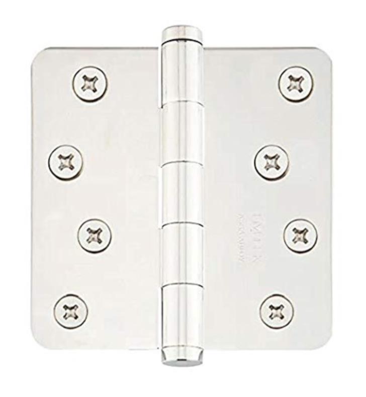 EMTEK HINGE 4"X4"X1/4" NICKEL