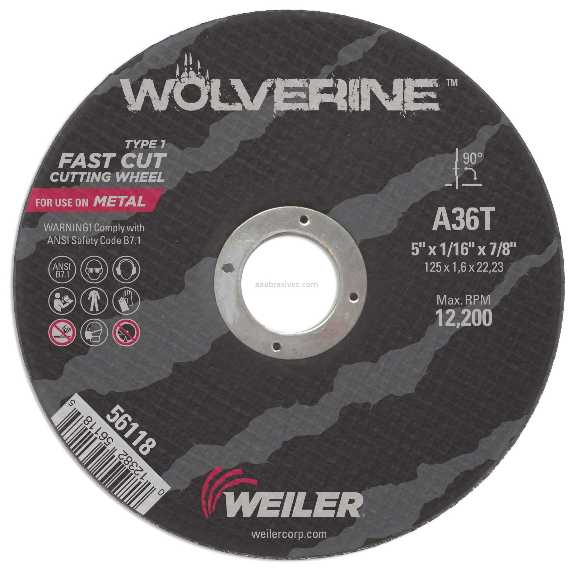 5' X 1/16' CUTOFF WHEEL