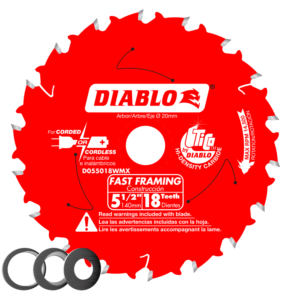 DIABLO 5-1/2" X 18T 10MM ARBOR