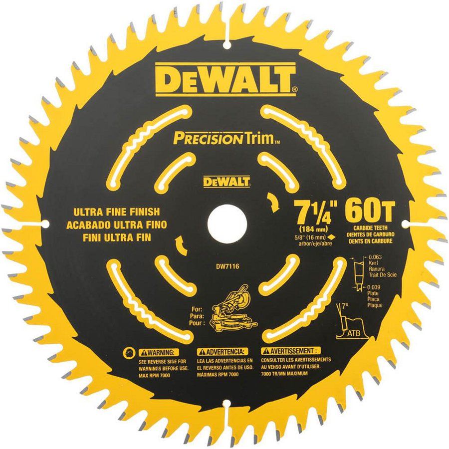 DWALT 7-1/4"60T SLIDE SAW BLADE