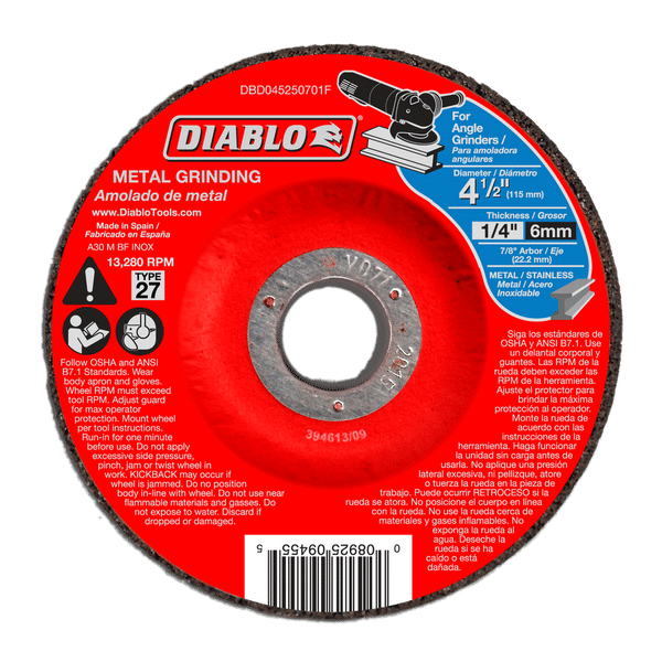 DIABLO 4.5"X1/4X7/8 METAL GRIND