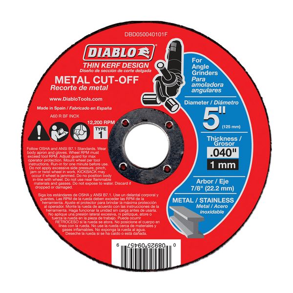 DIABLO 5" X.04X7/8 METAL C/O
