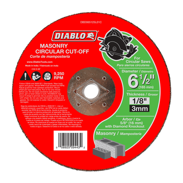 DIABLO 6.5"X1/2X1/8MSNRY CIR C/O