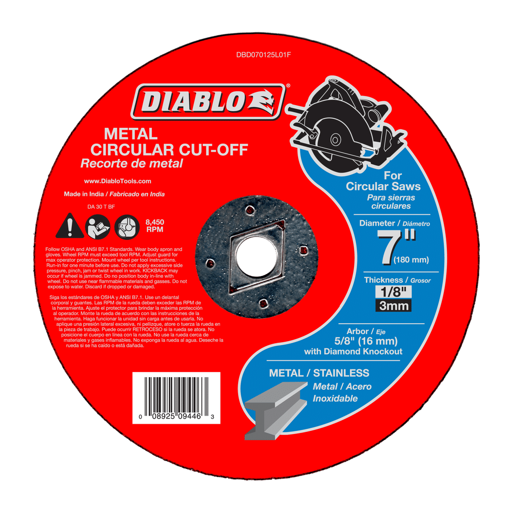 DIABLO 7"X1/8X5/8 METAL CIR C/O