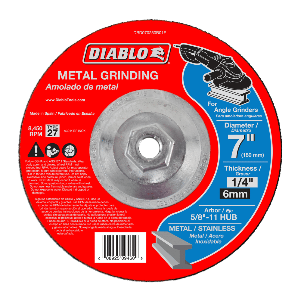 DIABLO 7"X1/4X5/8 METAL GRIND