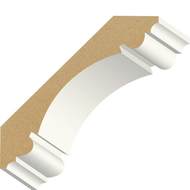 7/8" x 4-5/8" Double Bead Crown Moulding Primed MDF