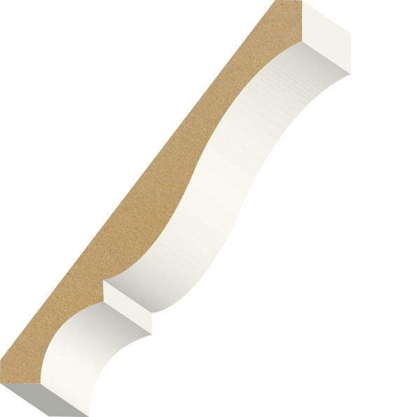 9/16" x 7-1/4" Crown Moulding Primed MDF
