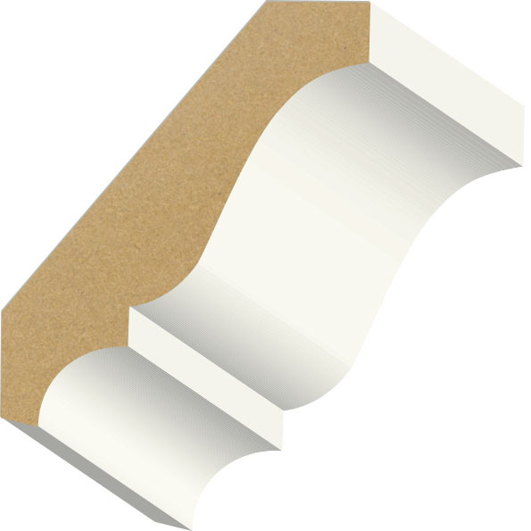 9/16" x 2-3/4" Crown Moulding Primed MDF