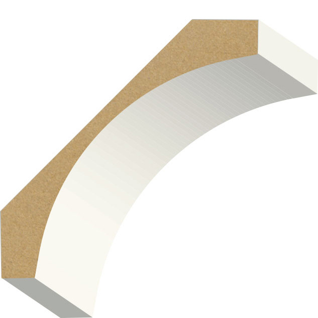 5/8"x  4-1/4" Contemporary Crown Moulding Primed MDF