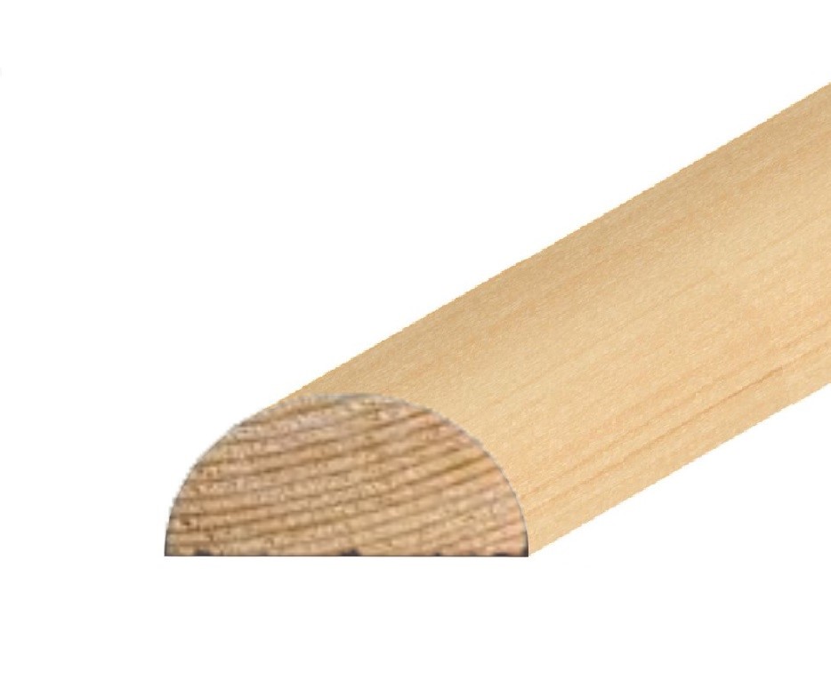 3/8" x 3/4" Pine Half Round