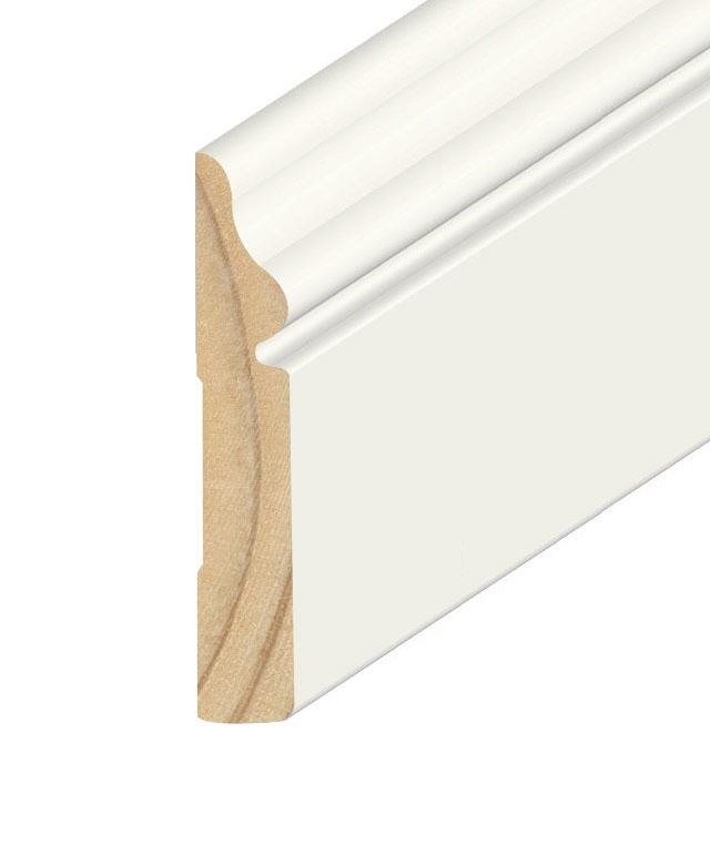 9/16" x 3-1/4" Primed Montecito Baseboard