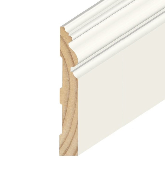 9/16" x 4-1/2" Primed Santa Fe Baseboard