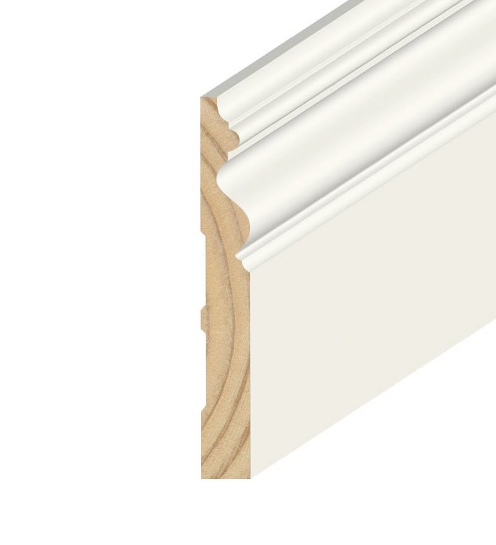 11/16" x 5-1/4" Primed Lombard Baseboard