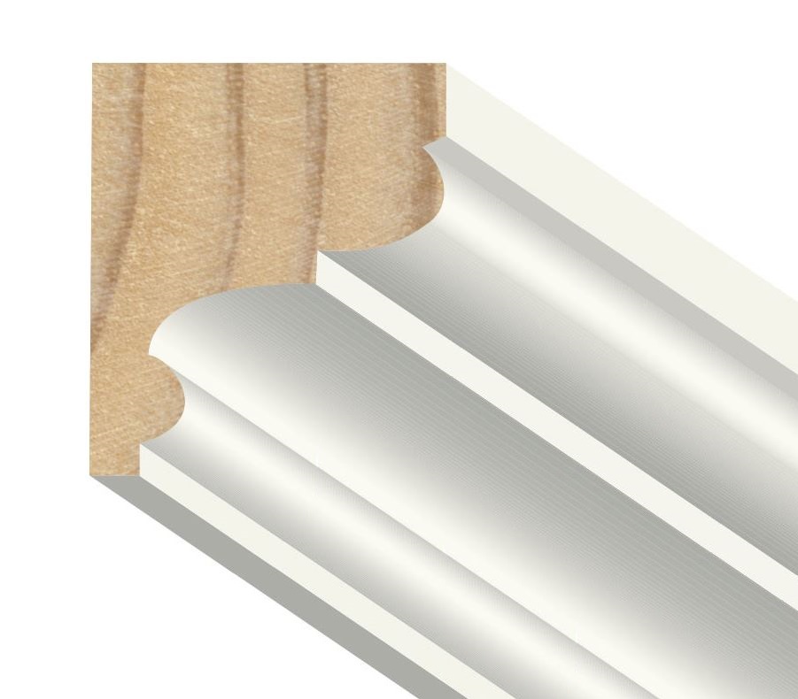 1-7/16" x 1-3/4" Primed Beaded Crown Moulding