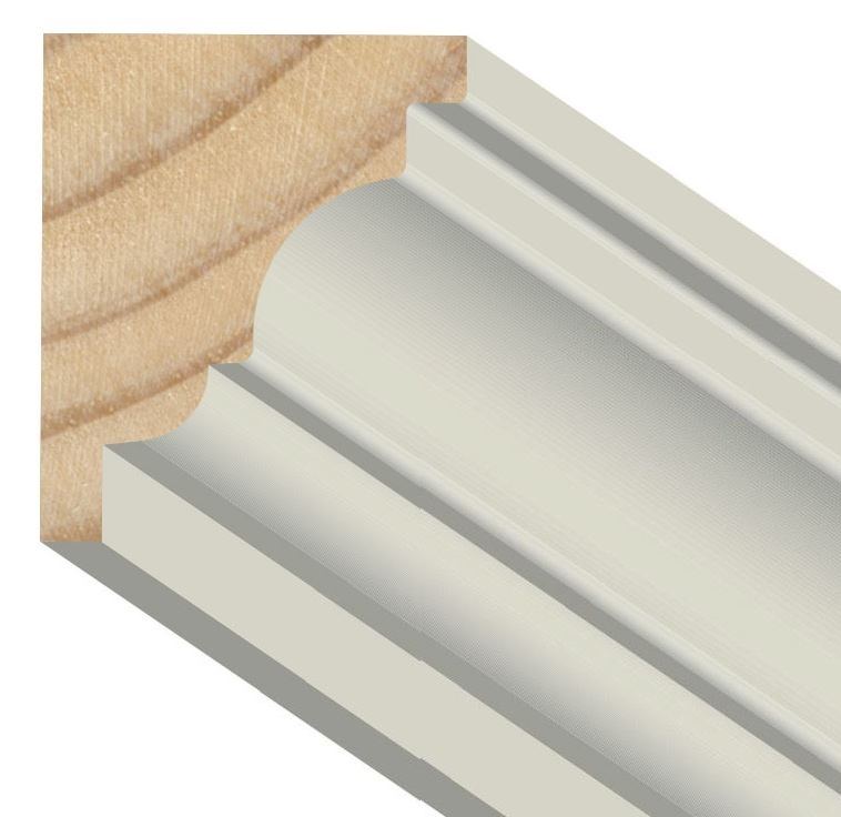 1-1/4" x 1-1/2" Primed Pediment Crown Pressure Treated