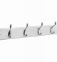 Hook Rack with Nickel Hooks White Wood